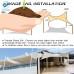 Deago 11.5' x 11.5' x 11.5' Waterproof Sun Shade Sail UV Block Canopy Cover for Outdoor Patio Garden Beach Gray Triangle   